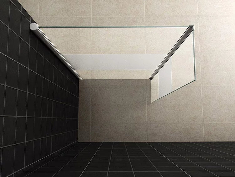 LYSKA Zijwand met Hoekprofiel – 40×200 cm – 10 mm – Gedeeltelijk Matglas – Nano Coating