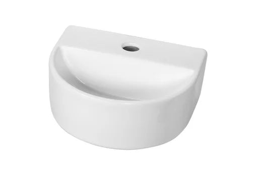 LYSKA Lara Halfrond Fonteintje 30x25x12 cm – Wit Zonder Overloop