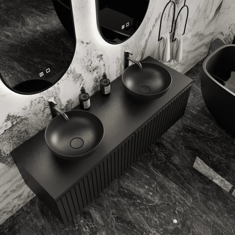 LYSKA Onderkast 100x46cm Houtnerf Grijs – 2 Luxe Laden – Softclose