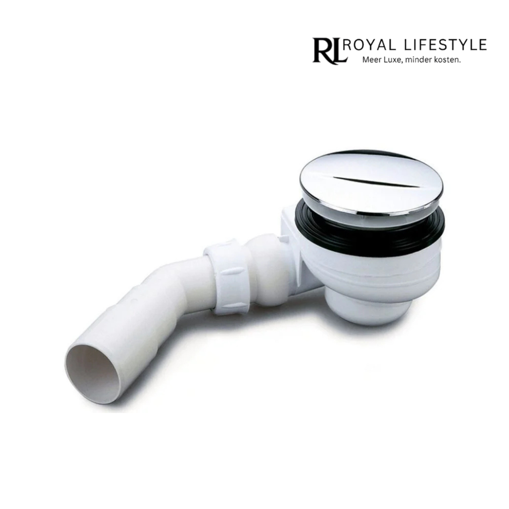 LYSKA Turboflow Douchebaksifon 90mm – Chroom – Luxe Douchesifon met Uitneembaar Waterslot