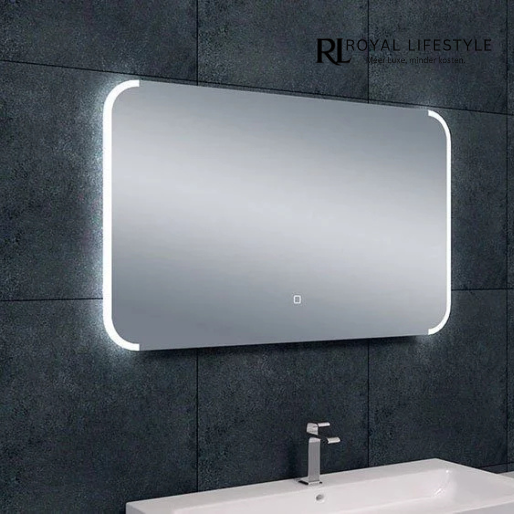 LYSKA Aris LED Badkamerspiegel 100×60 cm – Dimbaar & Condensvrij – Touchbediening