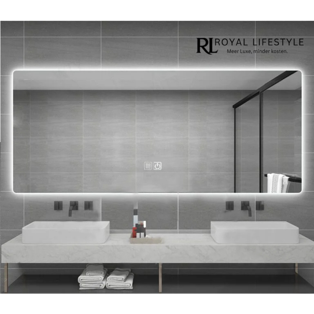 Luxe LED Badkamerspiegel 160×60 cm – Met Verwarming & Anti-condens Functie