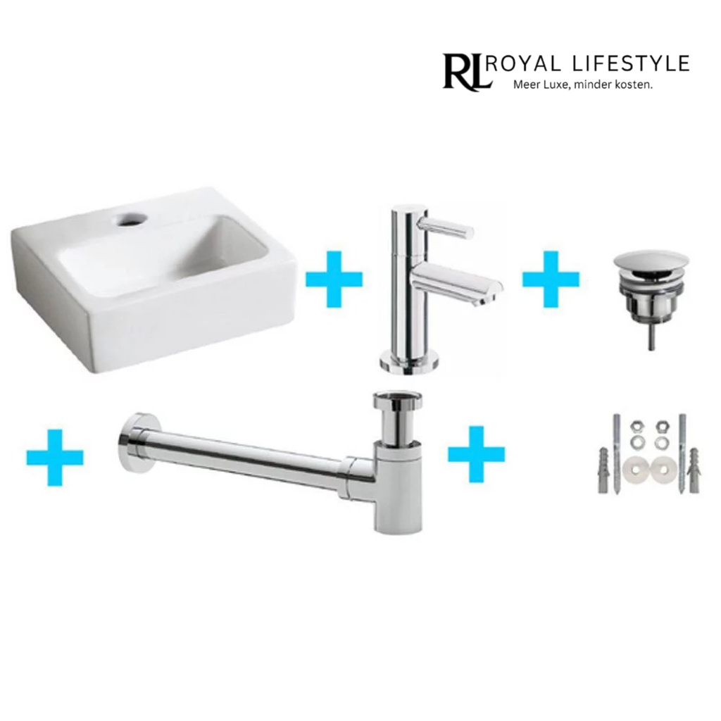 LYSKA One-Pack Leto Fontein met Amador Toiletkraan Chroom