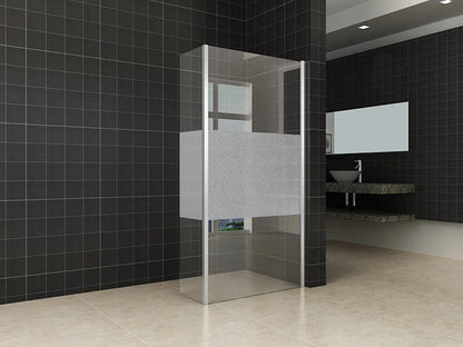 LYSKA Zijwand met Hoekprofiel – 30×200 cm – 10 mm – Gedeeltelijk Matglas – Nano Coating