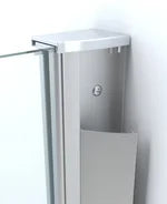 LYSKA Zijwand met Muurprofiel – 40×200 cm – 10 mm – Nano Veiligheidsglas – Chroom