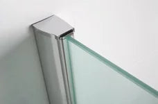 LYSKA Zijwand met Muurprofiel – 40×200 cm – 10 mm – Nano Veiligheidsglas – Chroom