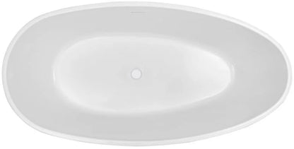 LYSKA Ellips Vrijstaand Acryl Ligbad – 180 x 90 cm – Glans Wit