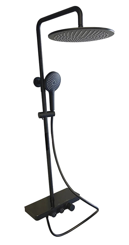 LYSKA Wiesbaden Nuovo Opbouw Doucheset met Planchet – Mat Zwart