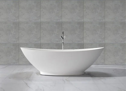 LYSKA - Wiesbaden Jasmijn Vrijstaand Bad 186.5x84 – Mat Wit Solid Surface