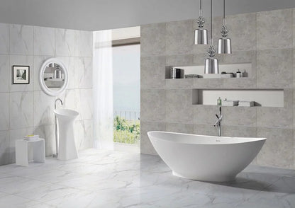 LYSKA - Wiesbaden Jasmijn Vrijstaand Bad 186.5x84 – Mat Wit Solid Surface