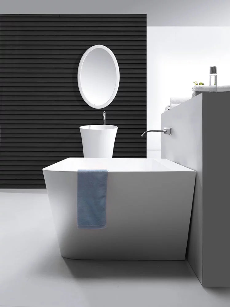 LYSKA - Wiesbaden Solid Surface Half Vrijstaand Bad Type 3 – 179 x 84,5 x 57,5 cm