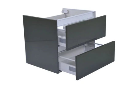 LYSKA Vision Onderkast 60 cm – 2 Laden – Hoogglans Grijs – MDF – Zonder Wastafel – RAL 7024