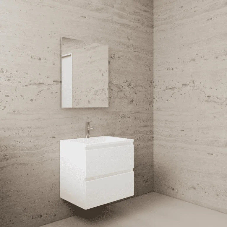 LYSKA Gliss Design Wasmeubel 80 cm – Hoogglans Wit Onderkast & Mat Witte