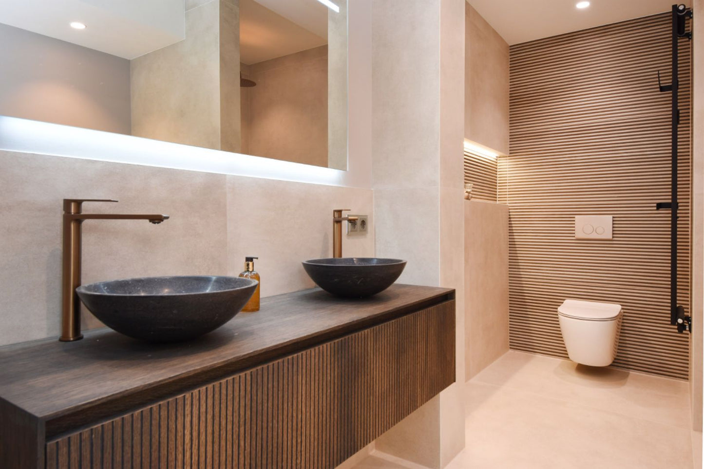 Viidako – Signature Design Badkamermeubel 80 cm breed – Charcoal – Top kwaliteit & perfect passend in uw Japandi badkamer! – Inclusief topblad