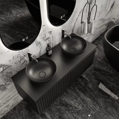 LYSKA Onderkast 100 x 46 cm - Houtnerf Grijs - 2 Laden - Softclose