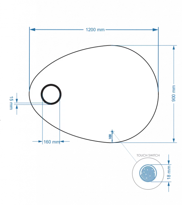LYSKA Atlas LED Badkamerspiegel 100x75 cm – Met Verwarming, Dimbare Verlichting & 3 Lichtstanden – IP44