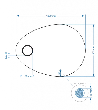 LYSKA Atlas LED Badkamerspiegel 100x75 cm – Met Verwarming, Dimbare Verlichting & 3 Lichtstanden – IP44