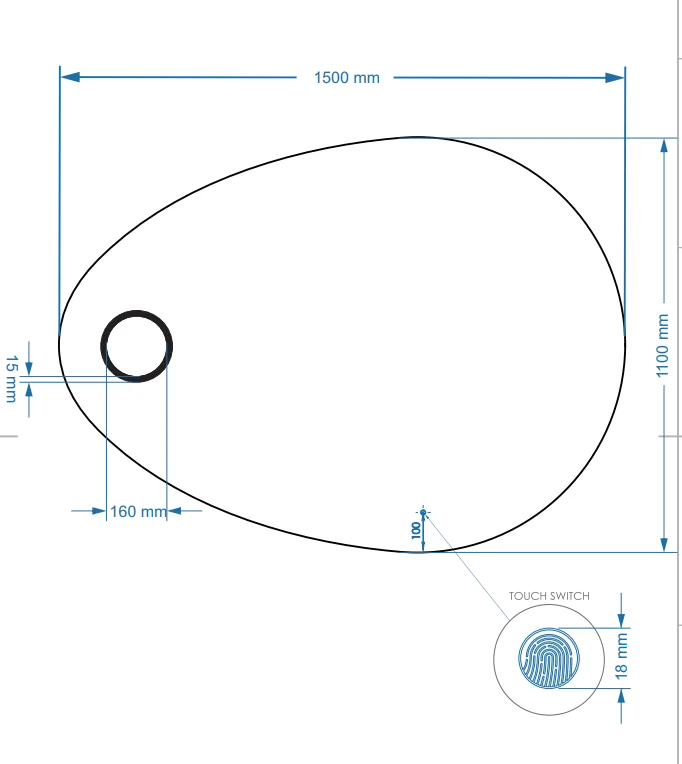 LYSKA Atlas LED Badkamerspiegel 100x75 cm – Met Verwarming, Dimbare Verlichting & 3 Lichtstanden – IP44