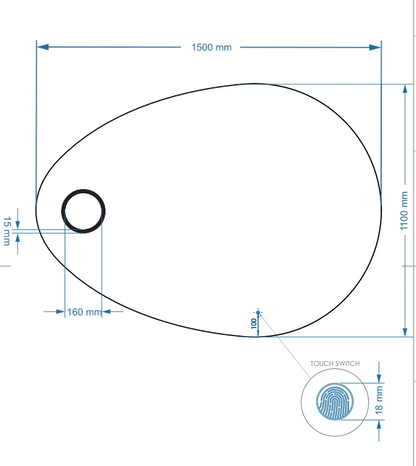 LYSKA Atlas LED Badkamerspiegel 100x75 cm – Met Verwarming, Dimbare Verlichting & 3 Lichtstanden – IP44