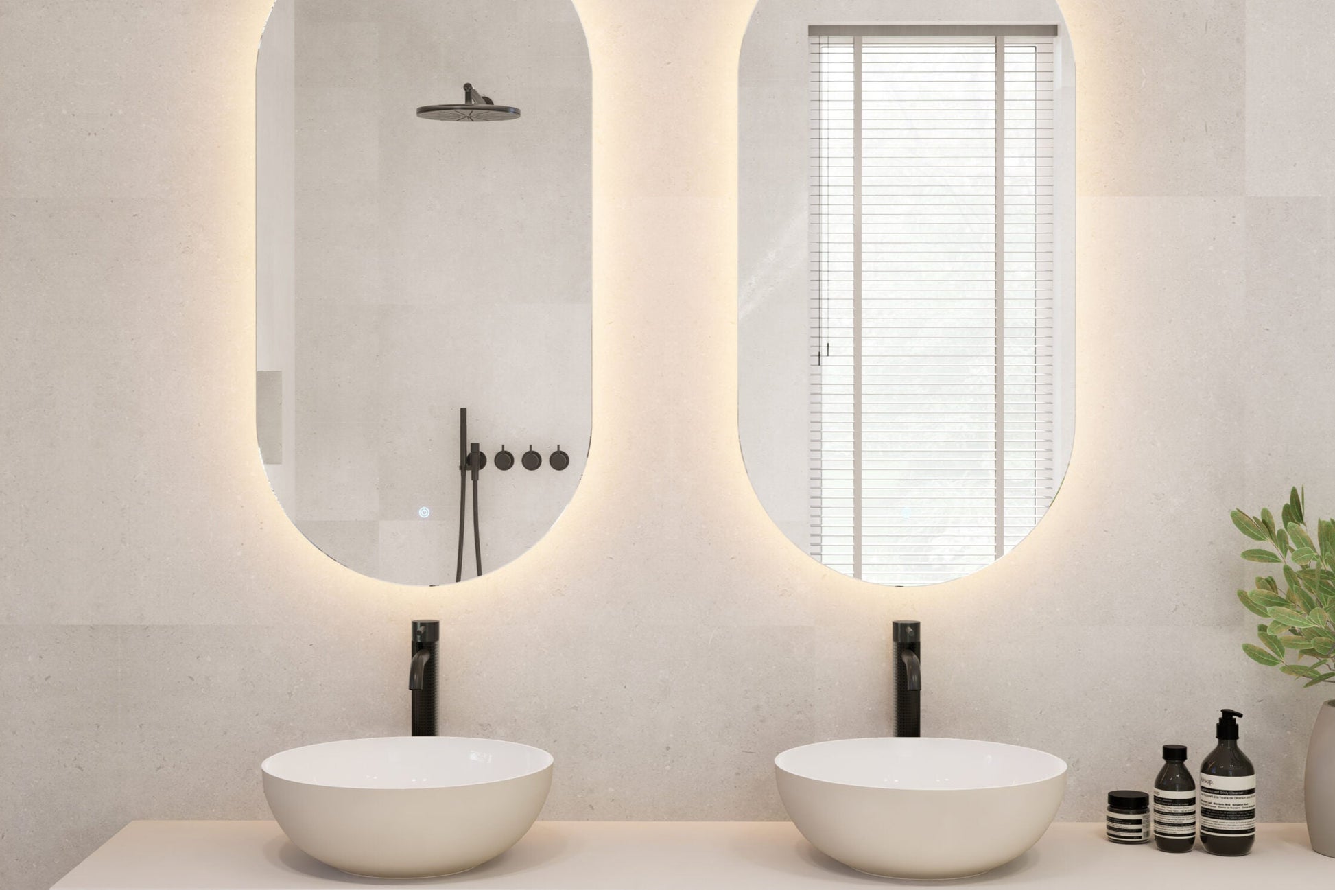 Viidako – Fannii Badkamerspiegel – Condensvrij vlak – Dimbaar – 3 LED Standen – Eenvoudige Installatie – Ovaal – Anti corrosie coating