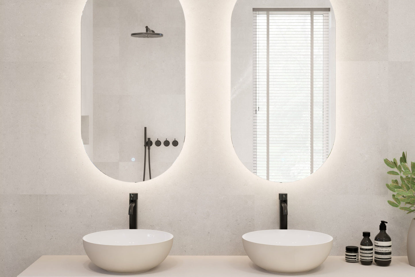 Viidako – Fannii Badkamerspiegel – Condensvrij vlak – Dimbaar – 3 LED Standen – Eenvoudige Installatie – Ovaal – Anti corrosie coating