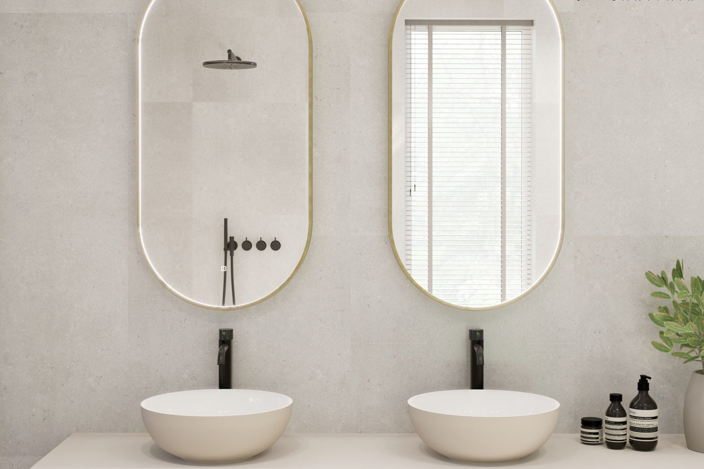 Viidako – Fannii Badkamerspiegel – Geborsteld messing (goud) - 50x100 cm