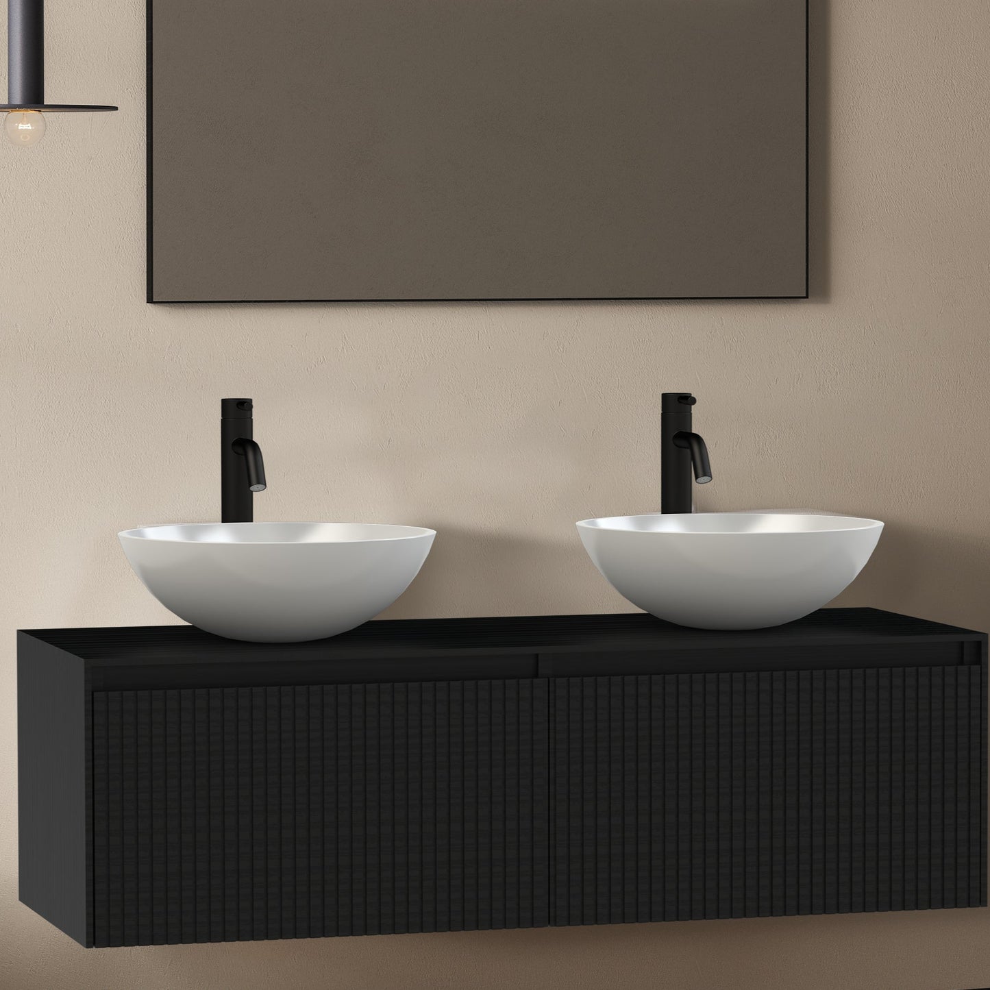 Viidako – Signature Design Badkamermeubel 120 cm breed – Mat Zwart – Top kwaliteit & perfect passend in uw Japandi badkamer!