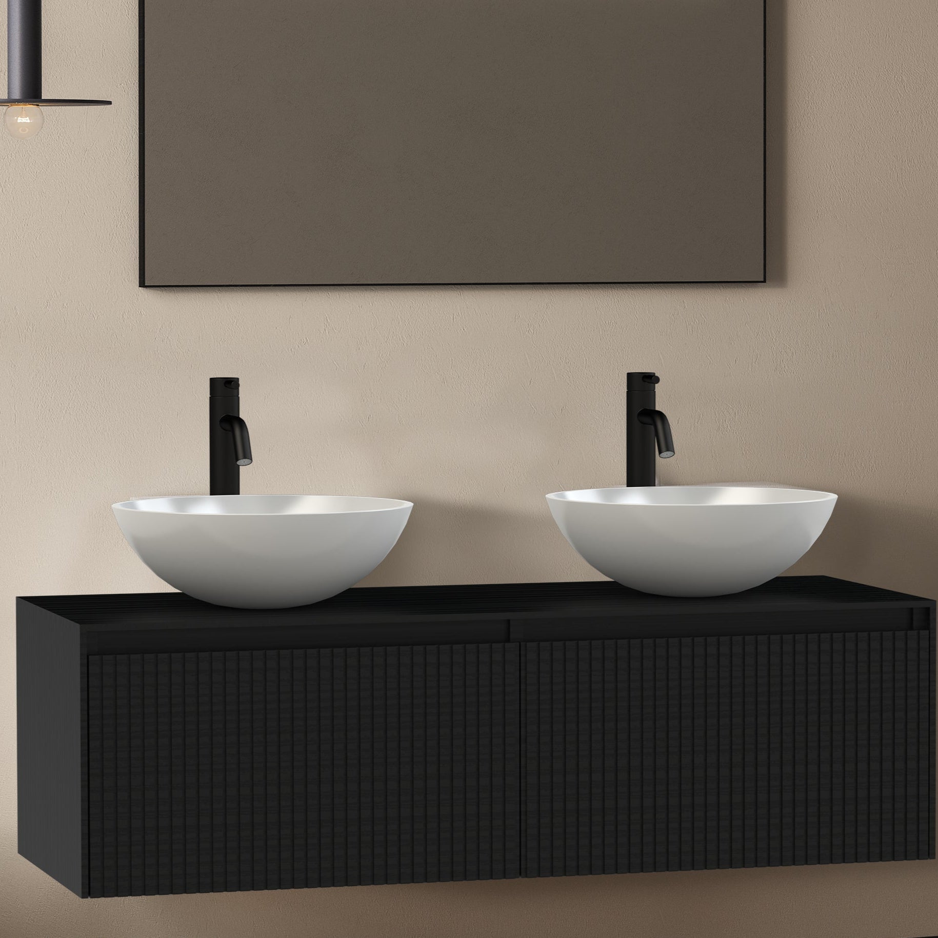 Viidako – Signature Design Badkamermeubel 120 cm breed – Mat Zwart – Top kwaliteit & perfect passend in uw Japandi badkamer!