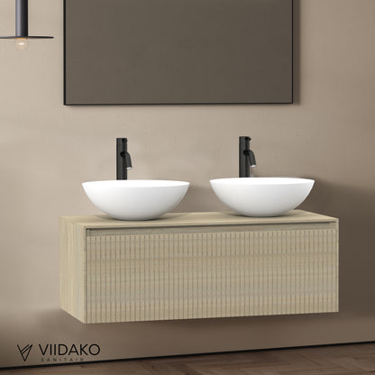 Viidako – Signature Design Badkamermeubel 100 cm breed – Cornsilk – Top kwaliteit & perfect passend in uw Japandi badkamer! – Inclusief topblad