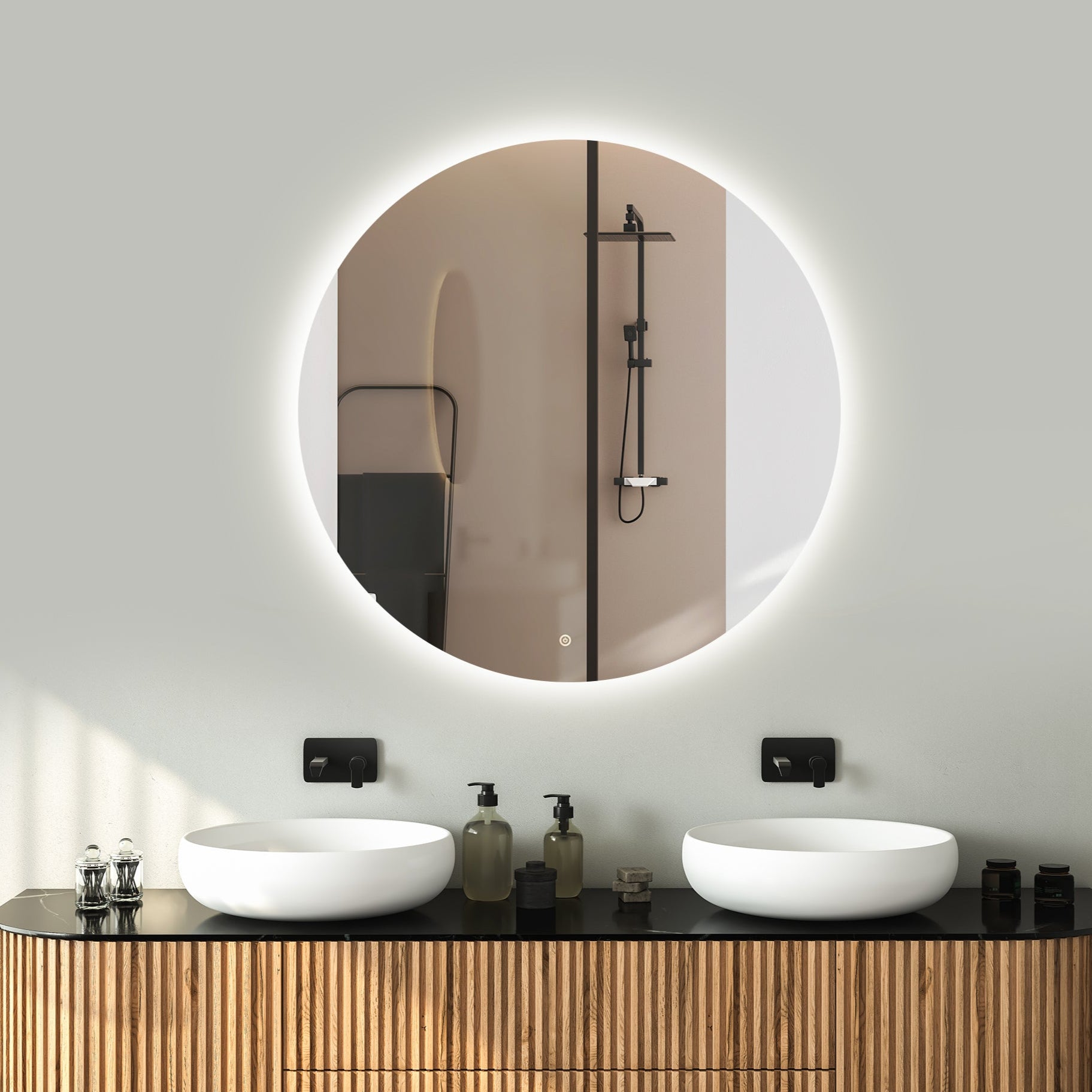 Viidako - Järvii LED Badkamerspiegel - 80 cm ø