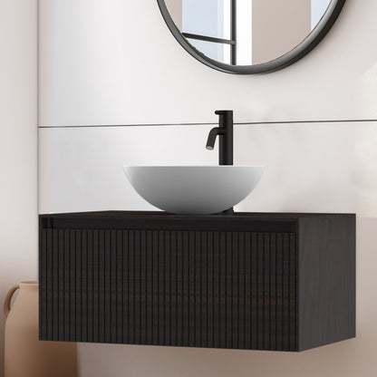 Viidako – Signature Design Badkamermeubel 80 cm breed – Charcoal – Top kwaliteit & perfect passend in uw Japandi badkamer! – Inclusief topblad