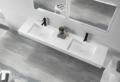 Dubbele wastafel – Solid Surface Excellence Bonny – 180 cm