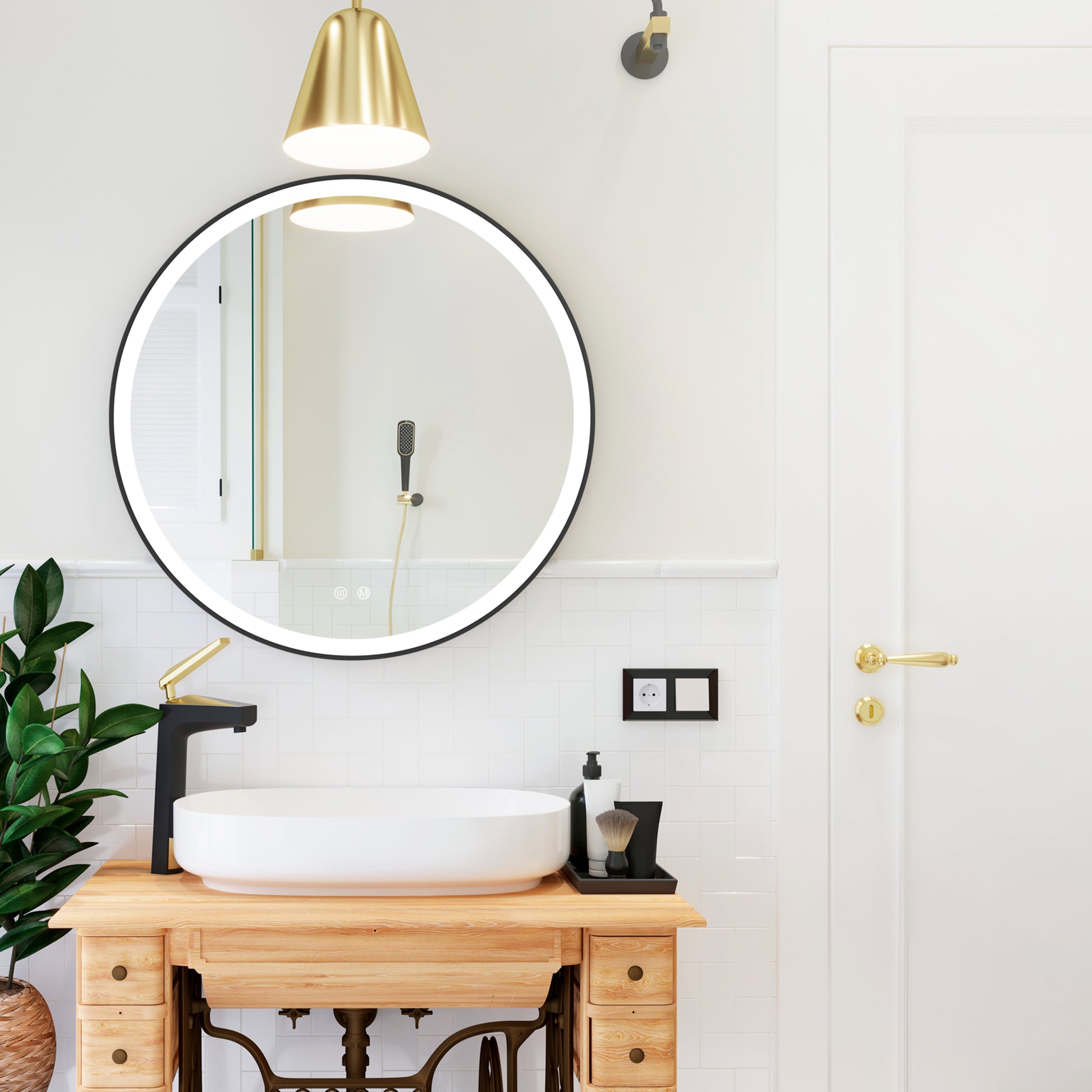 Viidako – iives Badkamerspiegel - Mat Zwart - 60Øcm