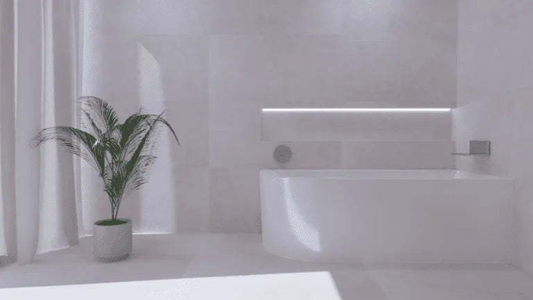 LYSKA Kleinmann Hoekbad Bobbii – Glans Wit – 180×80 cm