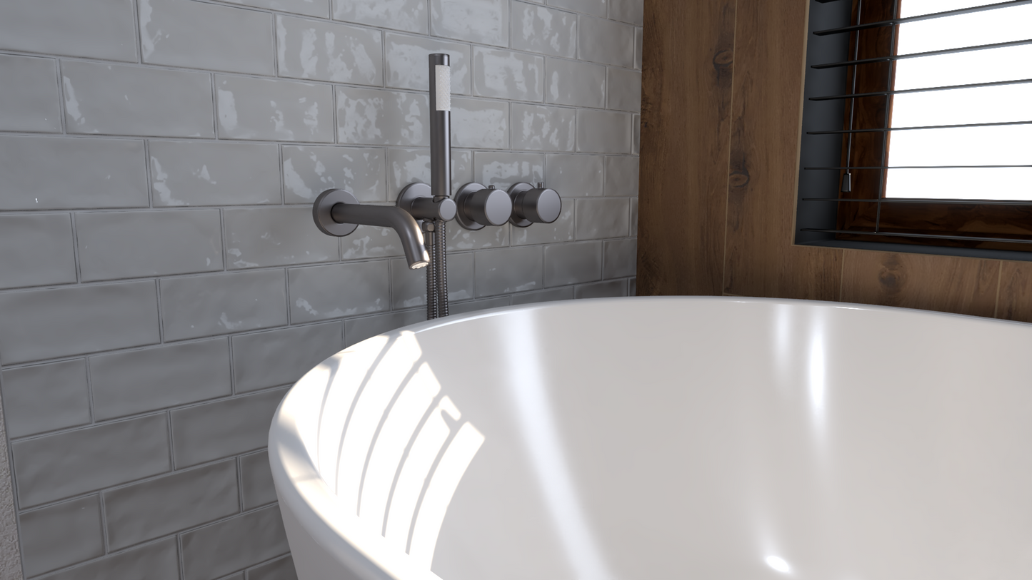 Viidako – Luxurii inbouw badkraan – Gun Metal – Inclusief Vernet inbouwdeel