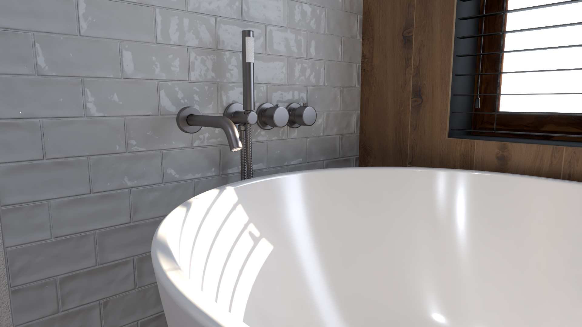 Viidako – Luxurii inbouw badkraan – Gun Metal – Inclusief Vernet inbouwdeel