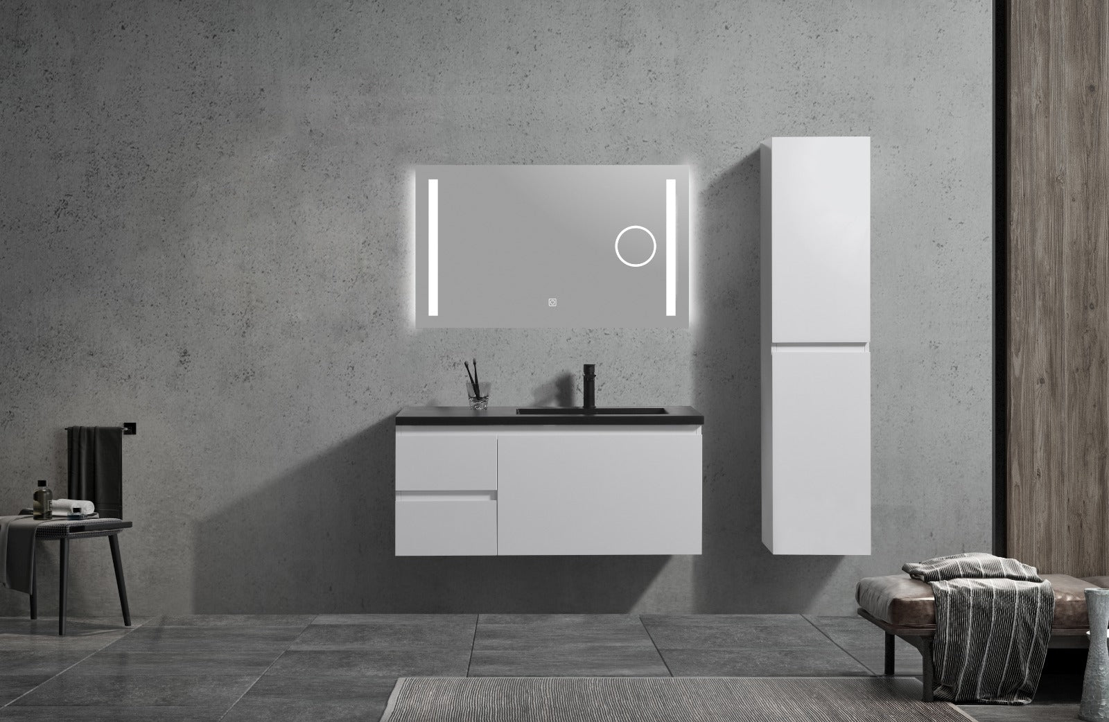 Viidako – Rubii LED Badkamerspiegel – Met ingebouwde scheerspiegel – 160×80 cm