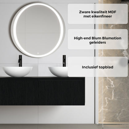 Viidako – Signature Design Badkamermeubel 120 cm breed – Mat Zwart – Top kwaliteit & perfect passend in uw Japandi badkamer!