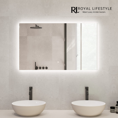 LYSKA Nova LED Badkamerspiegel 140×80 cm – Anti-condensfunctie – Dimbare Verlichting – Frameloos Design
