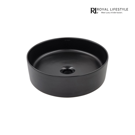 LYSKA Milo Waskom – 40 cm Ø – Mat Zwart – Met Nano Coating