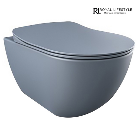 LYSKA Ayro – Design Wandcloset met RVS Bidet Sproeier – Mat Basalt – Keramiek – Zonder zitting