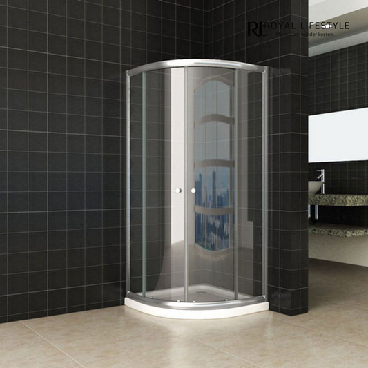LYSKA Eco Douchecabine 1/4 Rond – 80×80×190 cm – Helder Glas – Aluminium Profielen