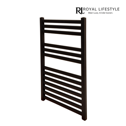 LYSKA Varo CV Handdoekradiator 800×500 mm – Mat Zwart – Vierkant Design – Zijaansluiting
