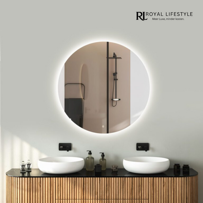 LYSKA Luna LED Badkamerspiegel Rond 60 cm – Dimbaar en Condensvrij