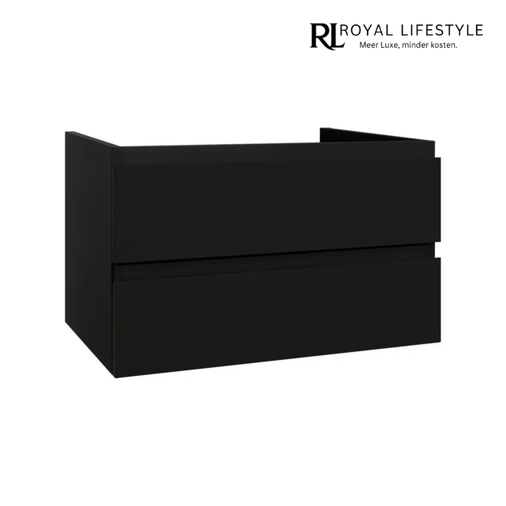LYSKA Sally Badmeubel Onderkast 100 cm – Mat Zwart – Greeploos MDF met Softclose