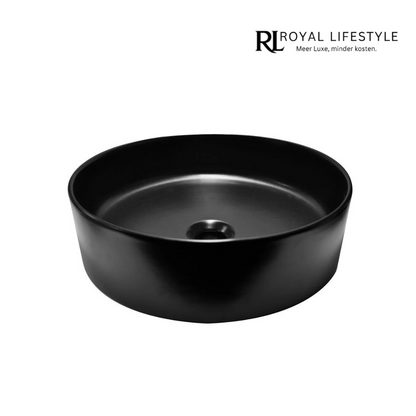 LYSKA Wiesbaden – Link waskom – Rond – 40×12 cm – keramiek – mat zwart