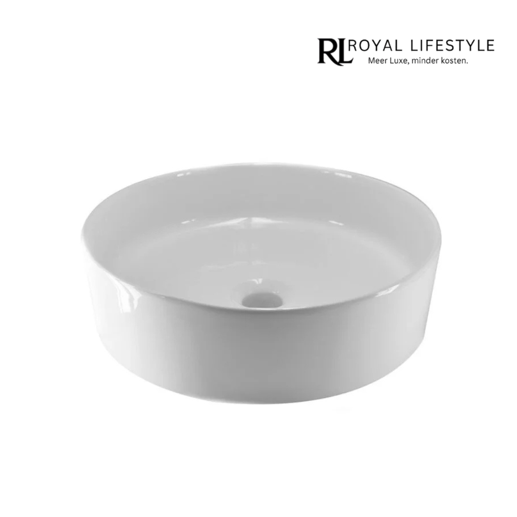 LYSKA Wiesbaden – Link waskom – Rond – 40×12 cm – keramiek – glans wit