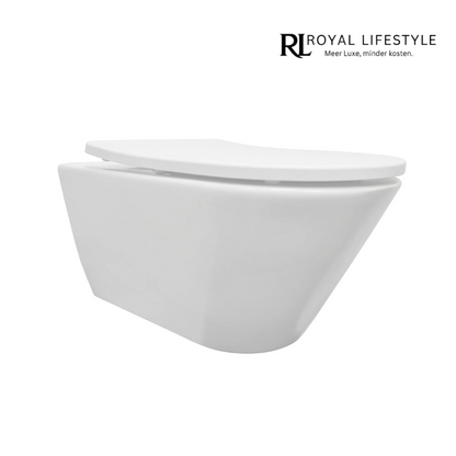 LYSKA Stereo Rimless Wandcloset met Shade Toiletzitting – Glans Wit – Softclose