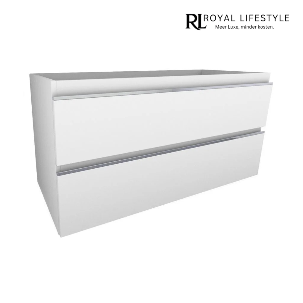 LYSKA Tigris Onderkast 100x46 cm Hoogglans Wit – 2 Laden