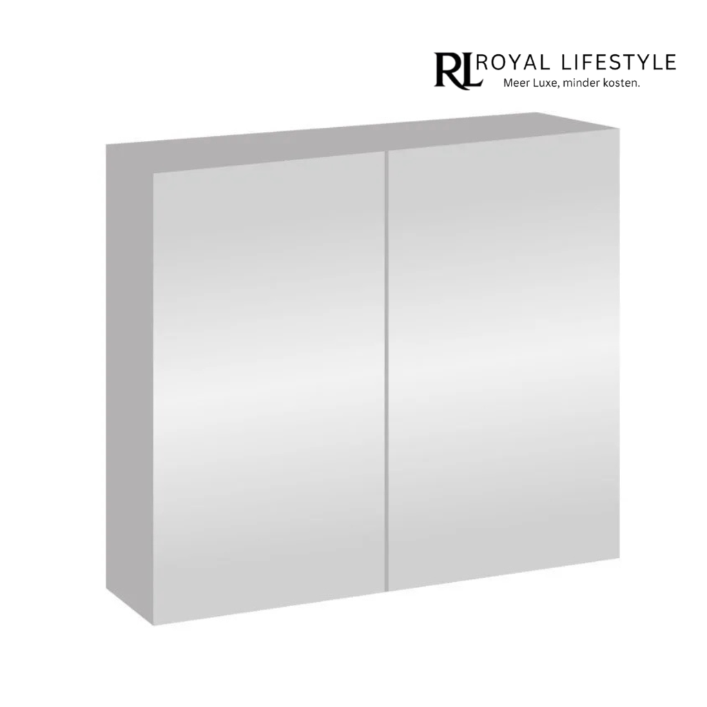 LYSKA Verto Spiegelkast 80×70 cm – Aluminium – Hangend model met opbergruimte